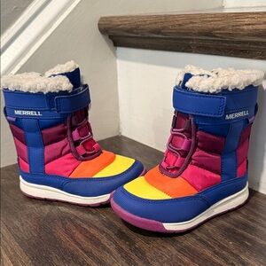 Merrell Kids' Blue and Pink Snow Boots size 7